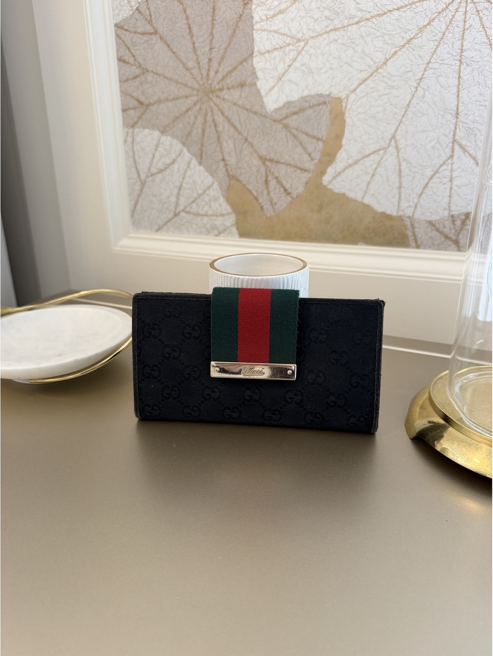 Gucci Web GG Continental Wallet